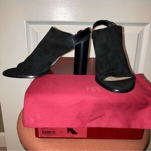 TAMARA MELLON Bootie ELEMENT 100 Suede Sandal BLACK - Sz 7.5 (EU 37.5) New!